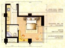 峰景湾高层公寓 1室1卫户型图