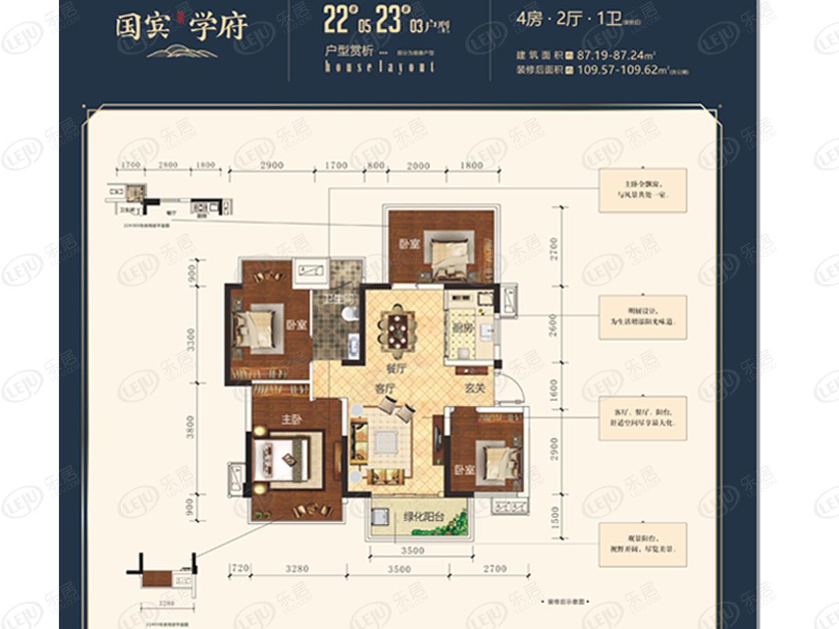 华发国宾壹号22#,24#03户型 23#,25#05户型户型图
