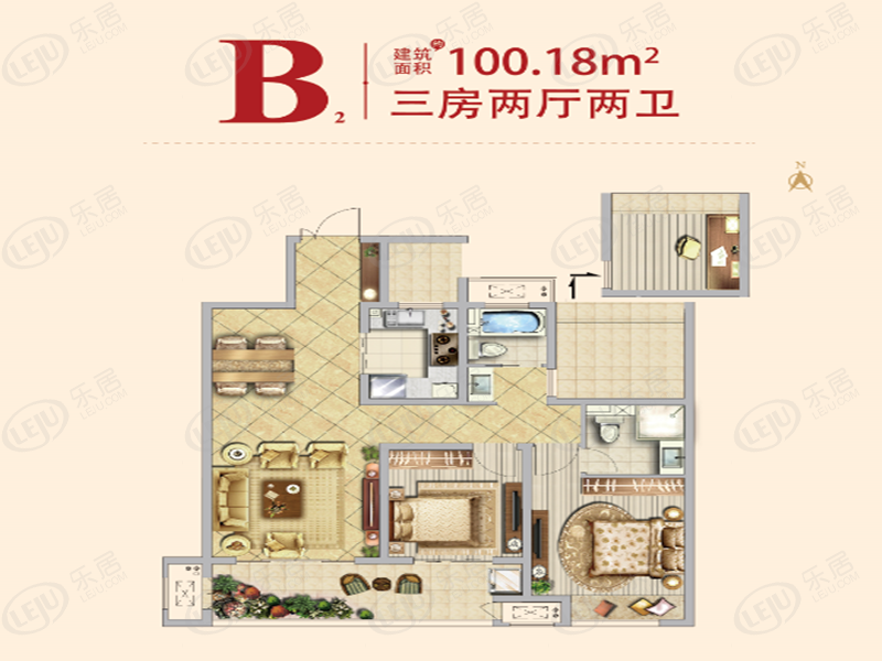 汉中新城吾悦广场b2户型户型图