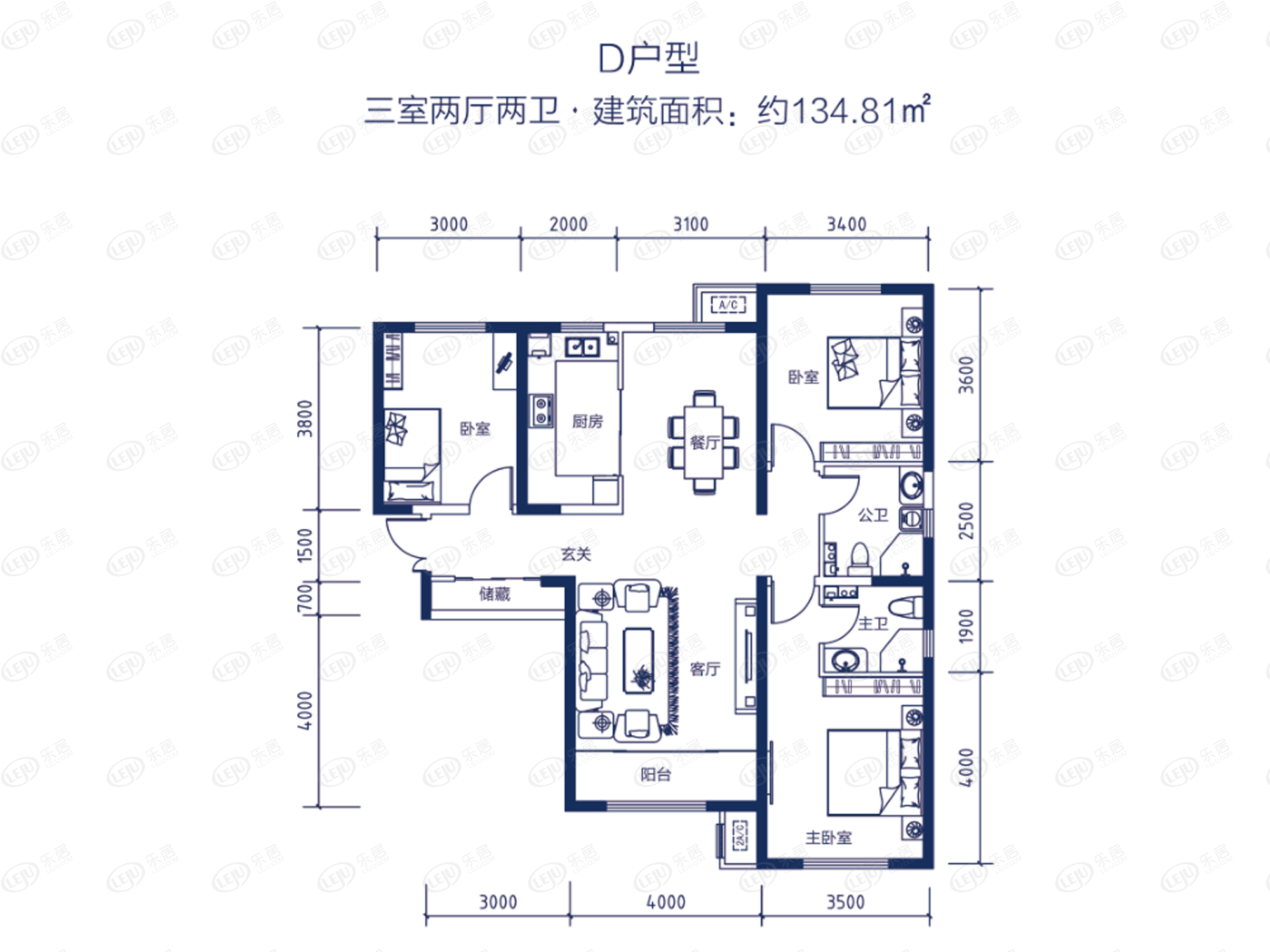 滨海名都二期d户型户型图