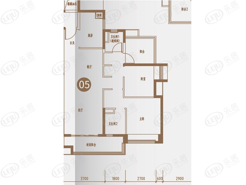 肇庆保利花园四期12栋05户型户型图