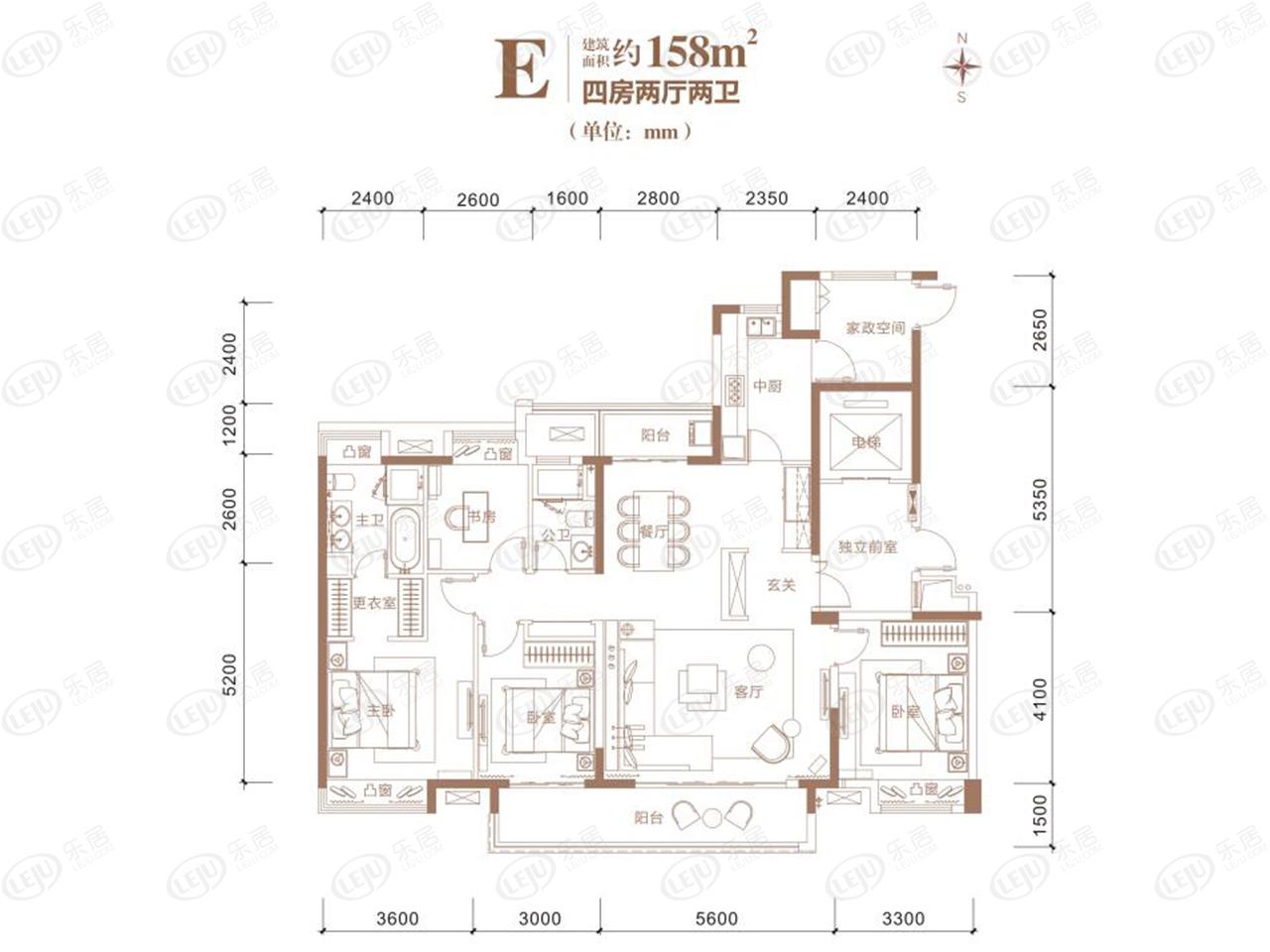 绿地中央公园e户型户型图