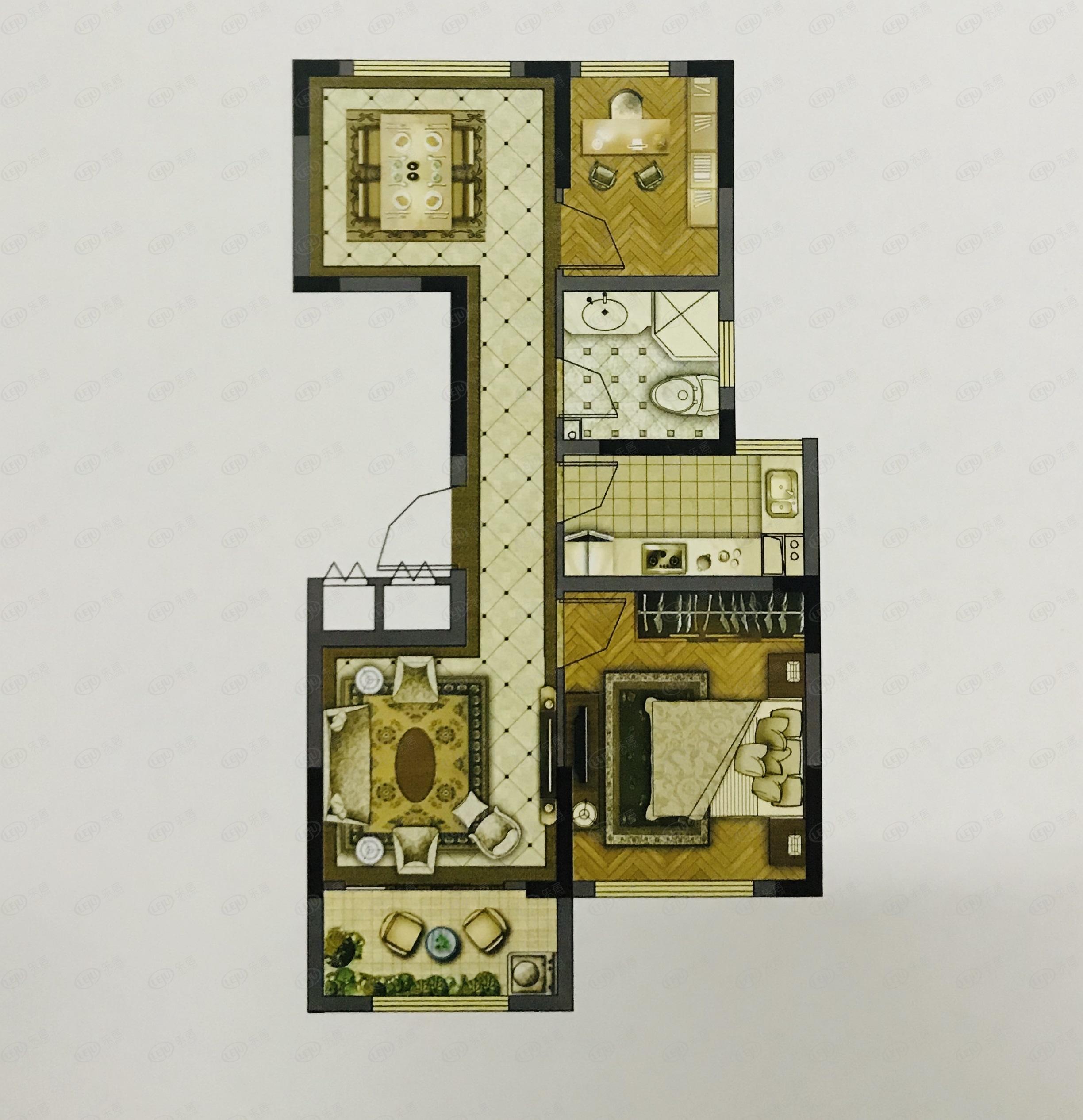 蓝湾学府f户型户型图