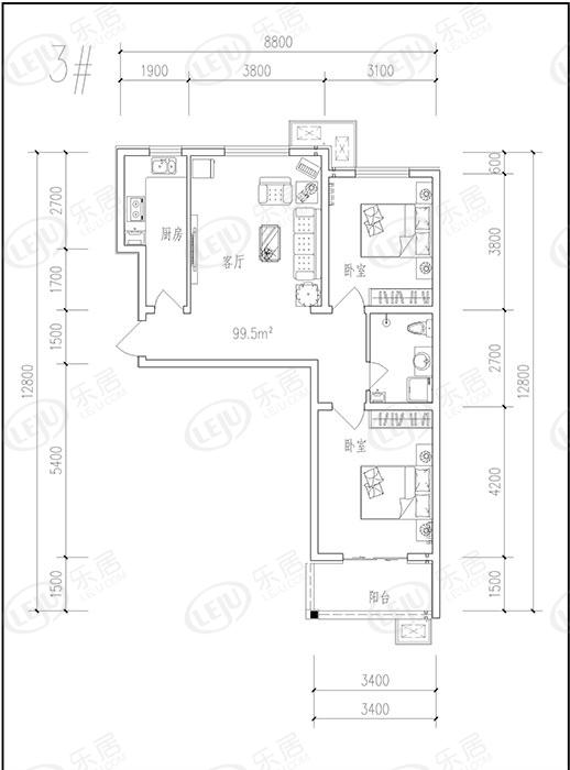 博仕园二期3号楼户型户型图