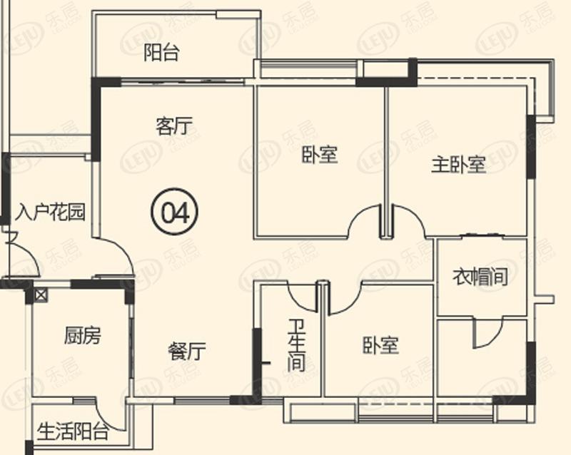 越秀·可逸江畔越秀·可逸江畔35栋04单位户型图