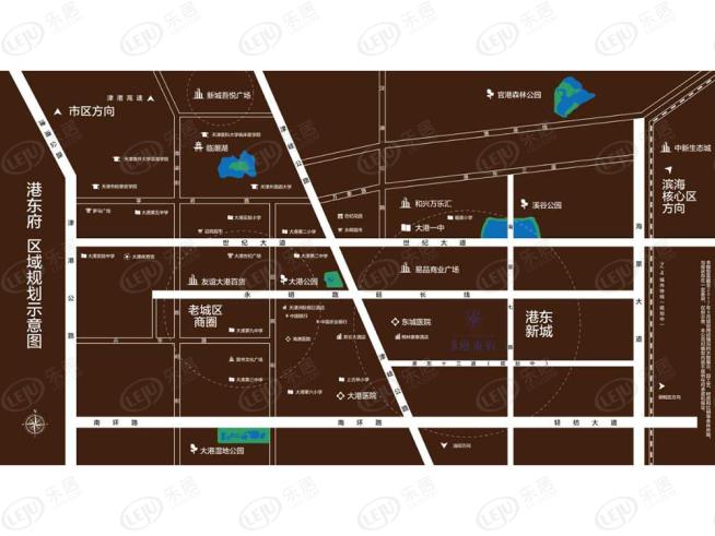 新城港东府位置交通图
