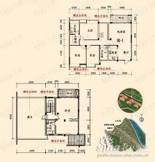 安厦琥珀漓江E-1四室两厅三卫（复式）户型图