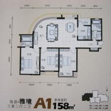 浦江盛景湾房型: 三房;  面积段: 132 －160 平方米;户型图