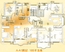 虹口玫瑰苑房型: 复式;  面积段: 153.29 －163.72 平方米;
户型图