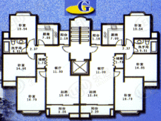 爱法新城一期房型: 三房;  面积段: 105.24 －114.05 平方米;
户型图