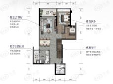 创基丽江国际二期二期12幢04-05创新咬合式户型-4室2厅2卫三阳台-约107m²(首层)户型图