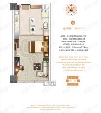 绿地国博财富中心SOHO公寓B户型户型图