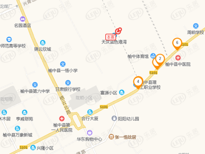 天庆蓝色港湾二期位置交通图