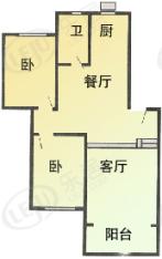 富丽雅花园三期房型: 二房;  面积段: 88 －112 平方米;户型图