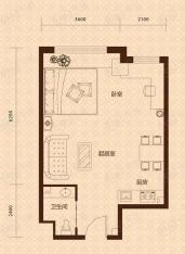 明翰国际明翰国际SOHO公寓 B1户型图 1室1厅1卫55.16平户型图