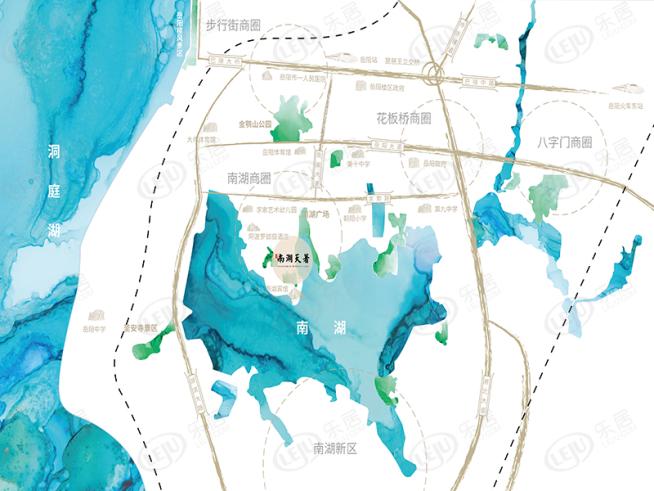 江河南湖天著位置交通图