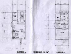 皇骐爱丽舍房型: 双联别墅;  面积段: 187 －280 平方米;户型图