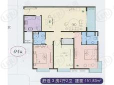 南林公寓房型: 三房;  面积段: 135 －151 平方米;户型图