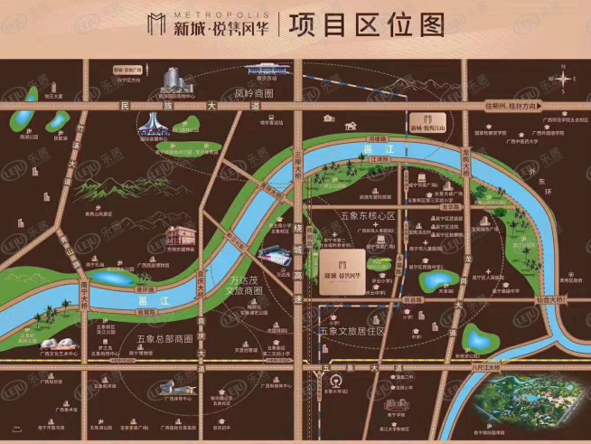 南宁新城·悦隽风华位置交通图
