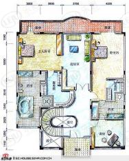 白云堡豪苑1731型别墅三层平面图户型图